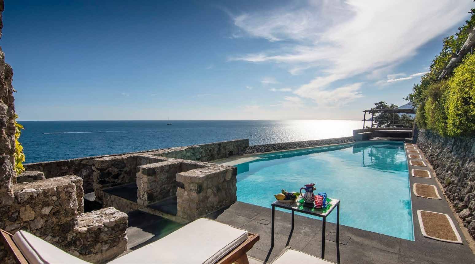 Cliffside pool on the Amalfi Coast