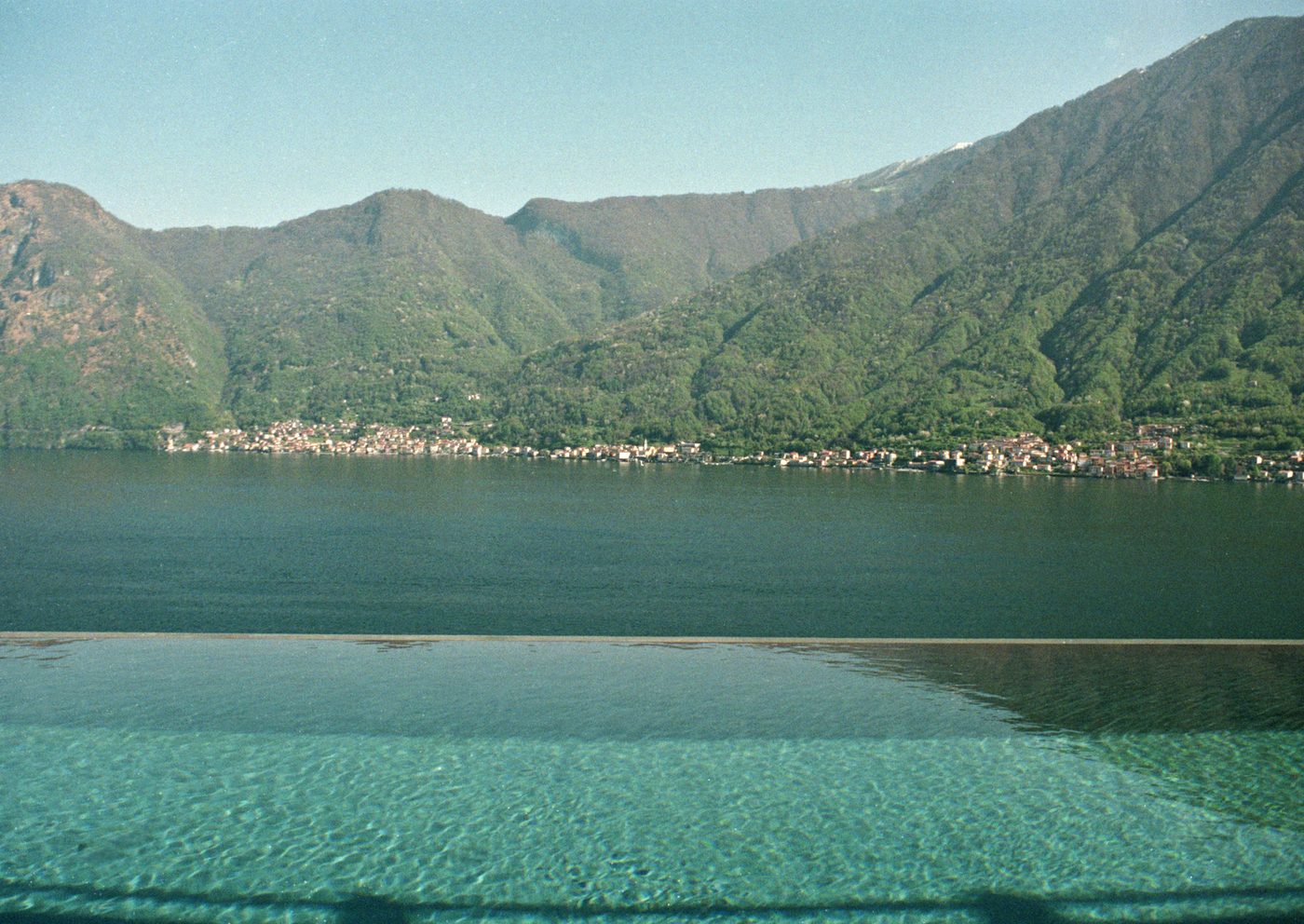 Infinity pool facing the lake