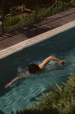 Swimmer in a villa pool