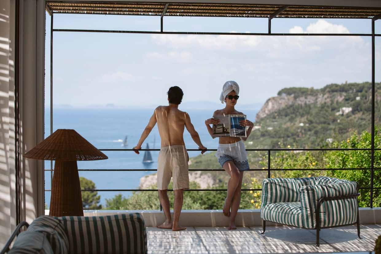 Couple on a covered terrace