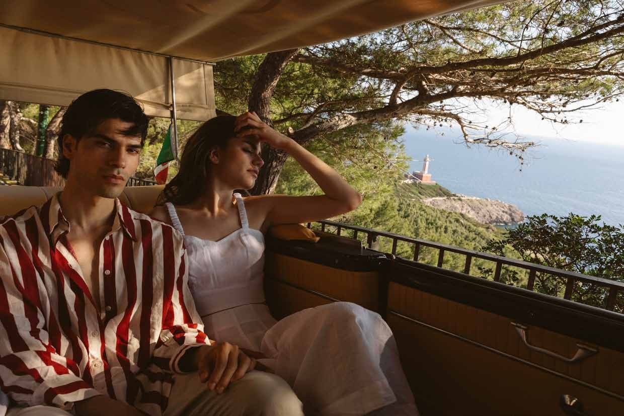 Couple in a vintage car
