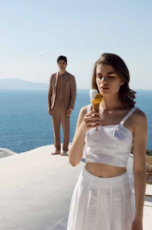 Campaign scene on a terrace above the sea